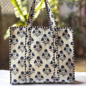 arge-shopping-tote-bag-with-zip-closure-handle-dark-blue-gray-floral-print-scaled