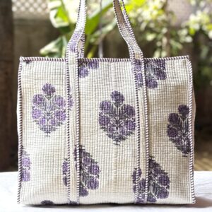 YOD-Large-shopping-tote-bag-with-zip-closure-handle-violet-floral-print